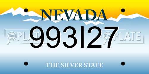 993I27 Nevada License Plate
