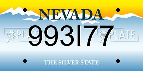 993I77 Nevada License Plate