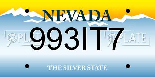 993IT7 Nevada License Plate