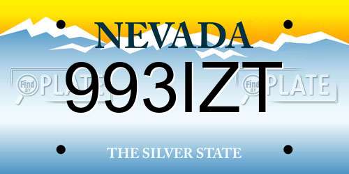 993IZT Nevada License Plate