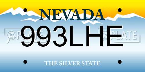 993LHE Nevada License Plate