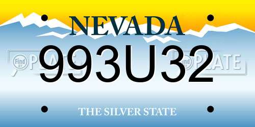 993U32 Nevada License Plate