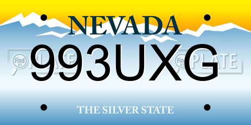 993UXG Nevada License Plate
