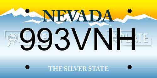 993VNH Nevada License Plate