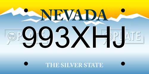 993XHJ Nevada License Plate