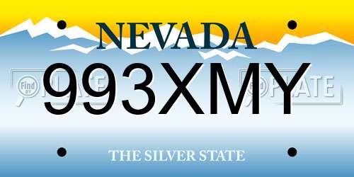993XMY Nevada License Plate