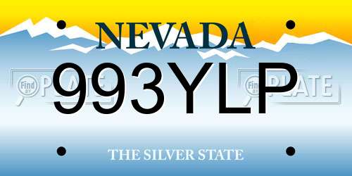 993YLP Nevada License Plate