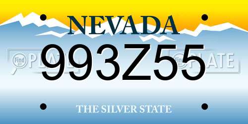 993Z55 Nevada License Plate
