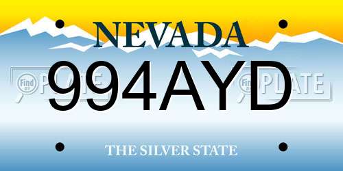 994AYD Nevada License Plate