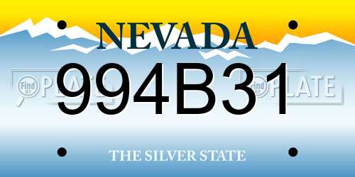 994B31 Nevada License Plate