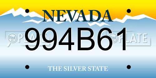 994B61 Nevada License Plate