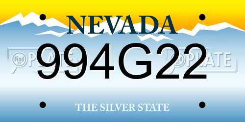 994G22 Nevada License Plate