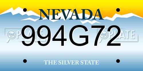 994G72 Nevada License Plate
