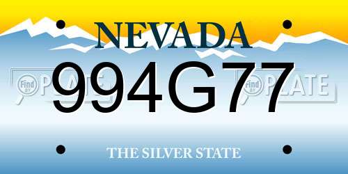 994G77 Nevada License Plate