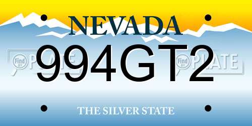 994GT2 Nevada License Plate