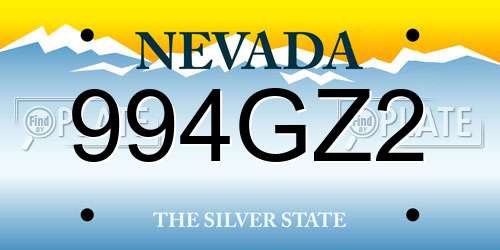994GZ2 Nevada License Plate