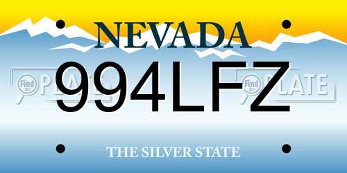 994LFZ Nevada License Plate