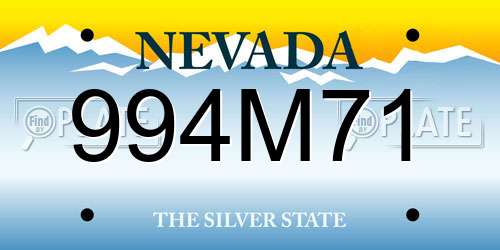 994M71 Nevada License Plate