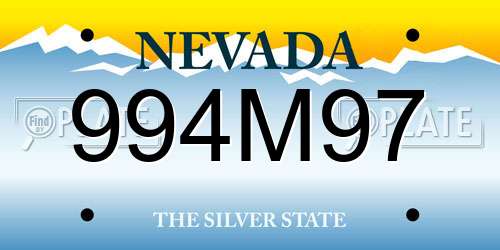 994M97 Nevada License Plate