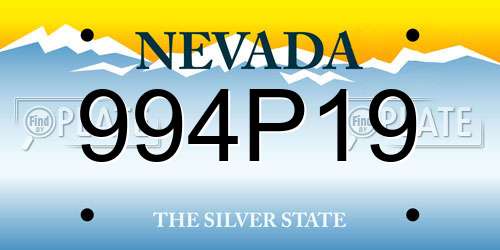 994P19 Nevada License Plate