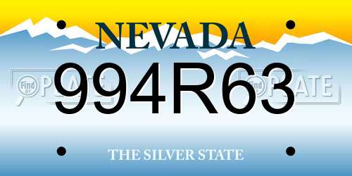 994R63 Nevada License Plate