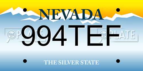 994TEF Nevada License Plate