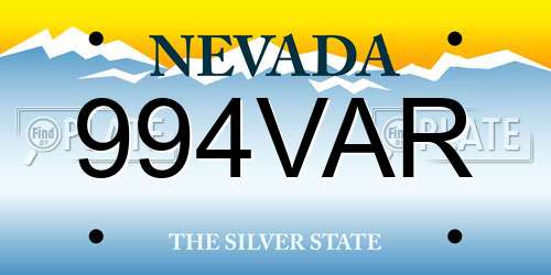 994VAR Nevada License Plate