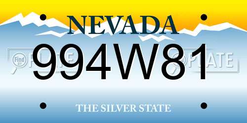 994W81 Nevada License Plate