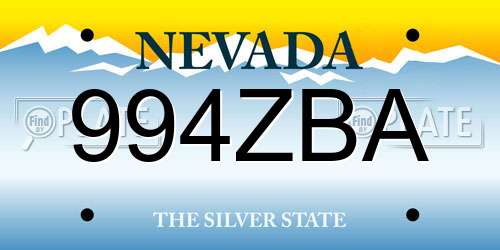 994ZBA Nevada License Plate