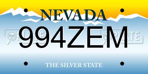 994ZEM Nevada License Plate