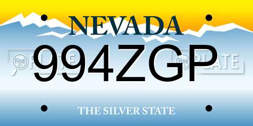 994ZGP Nevada License Plate
