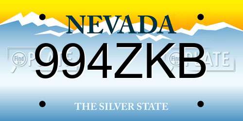 994ZKB Nevada License Plate