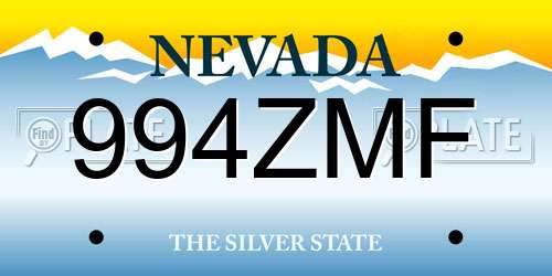 994ZMF Nevada License Plate