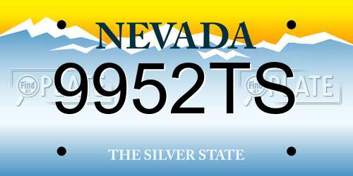 9952TS Nevada License Plate