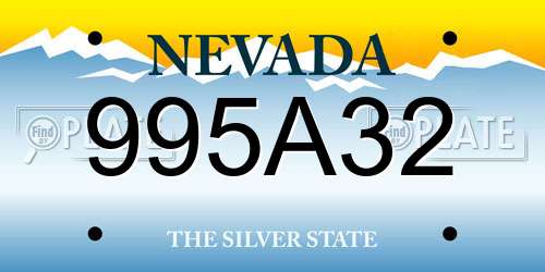 995A32 Nevada License Plate