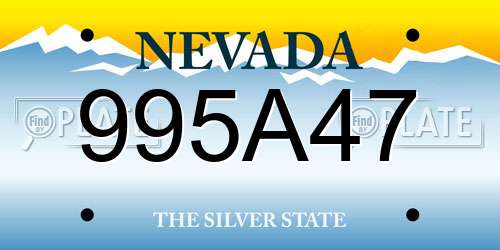 995A47 Nevada License Plate