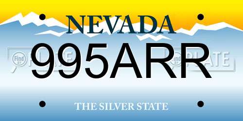 995ARR Nevada License Plate