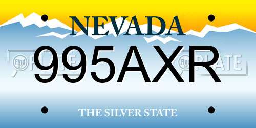 995AXR Nevada License Plate