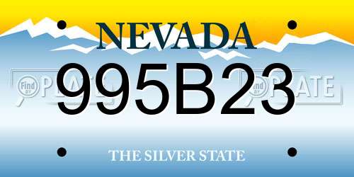 995B23 Nevada License Plate