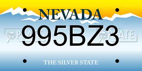995BZ3 Nevada License Plate