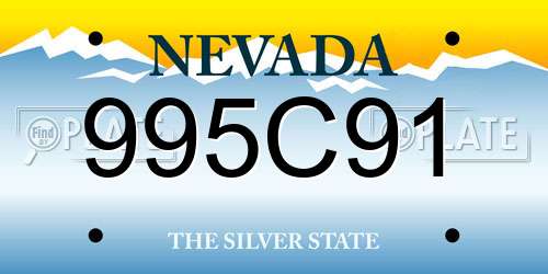 995C91 Nevada License Plate