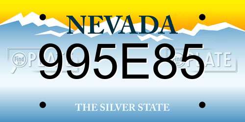 995E85 Nevada License Plate