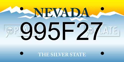 995F27 Nevada License Plate