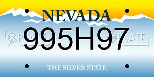 995H97 Nevada License Plate