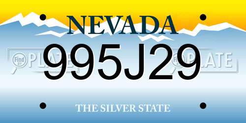 995J29 Nevada License Plate