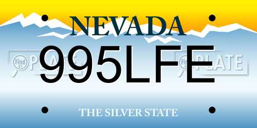 995LFE Nevada License Plate