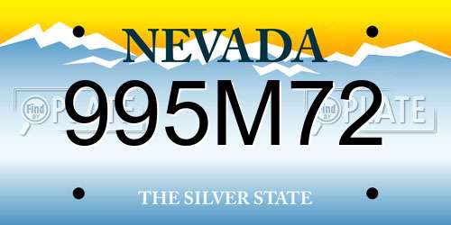 995M72 Nevada License Plate