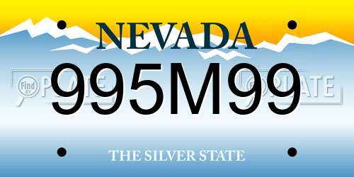 995M99 Nevada License Plate