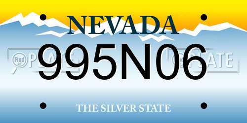 995N06 Nevada License Plate