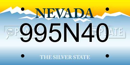 995N40 Nevada License Plate